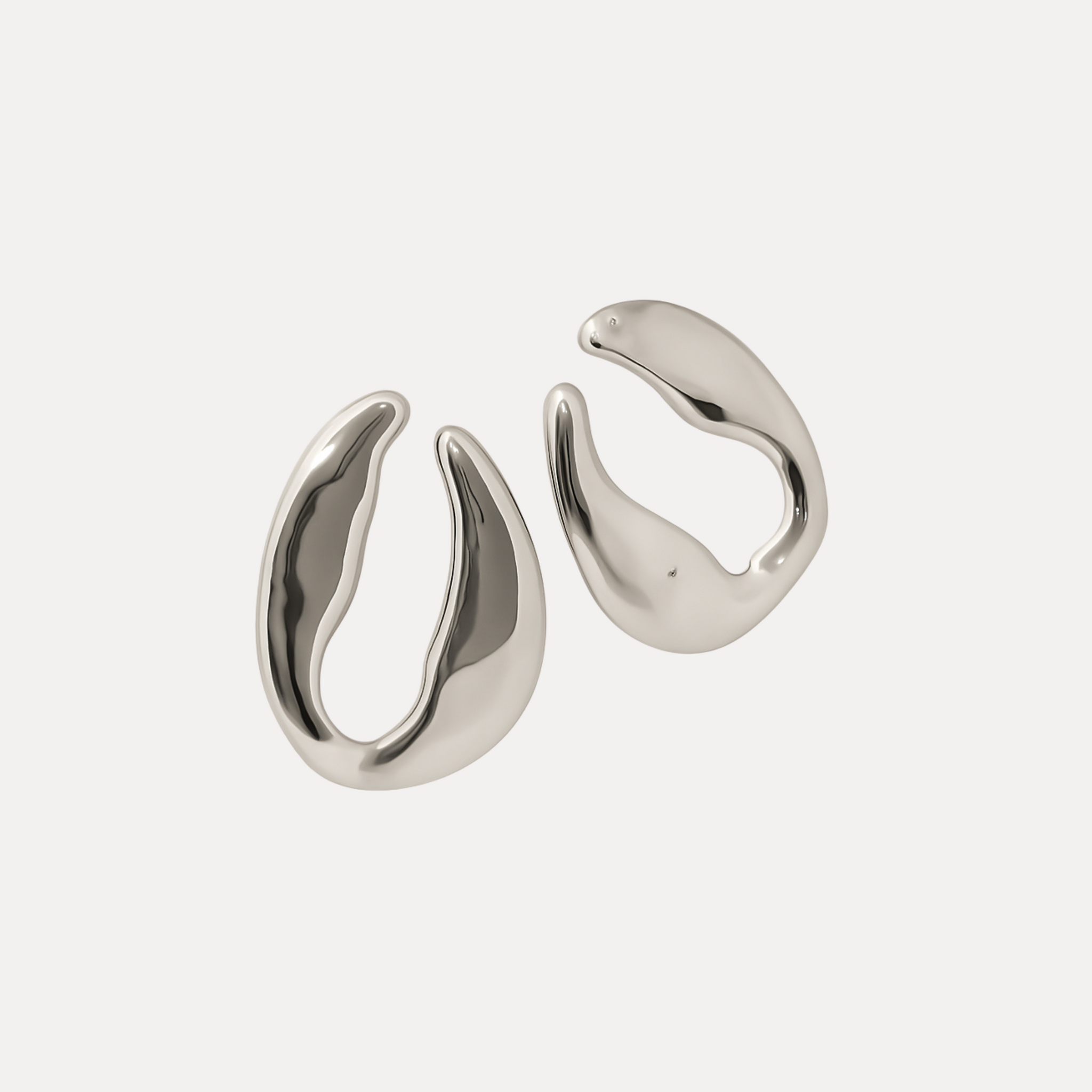 Cercei Tides, argint 925 sterling cu finisaj de aur 18k, volum sculptural – Colectia Elleva