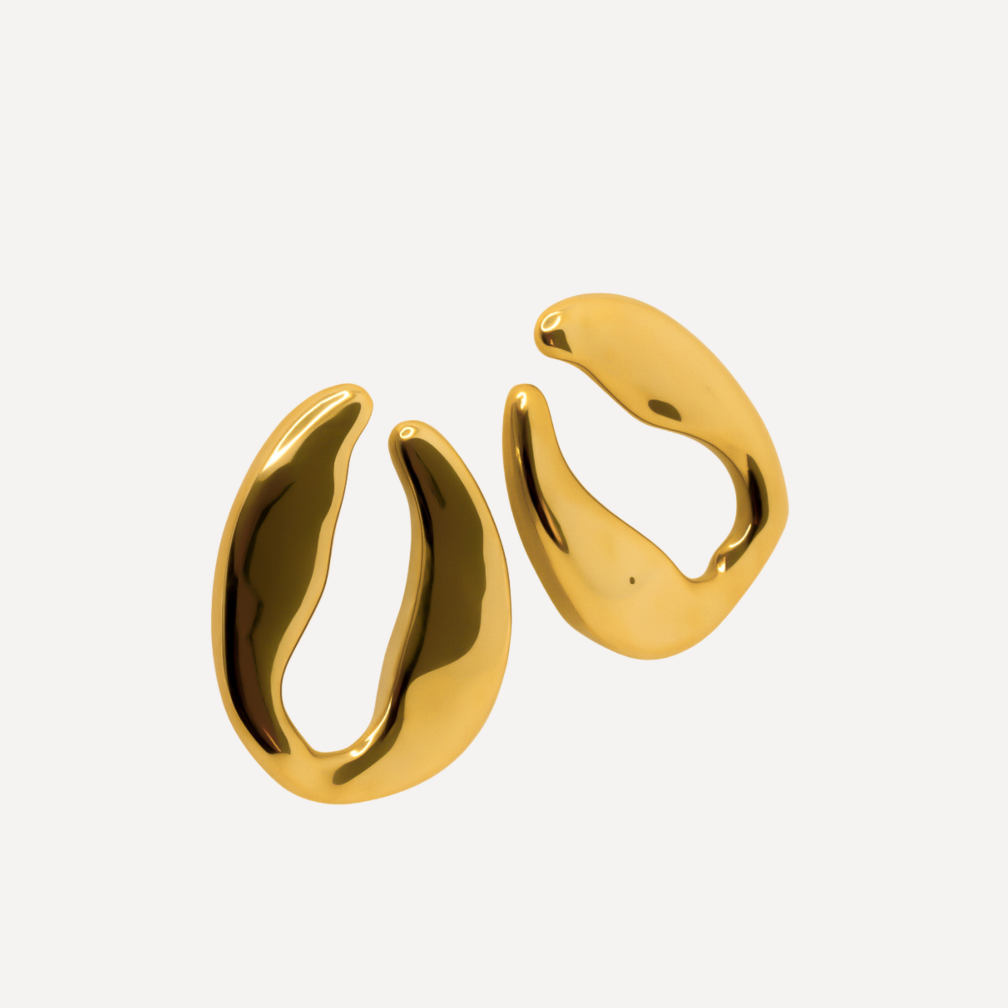 Cercei Tides, argint 925 sterling cu finisaj de aur 18k, volum sculptural – Colectia Elleva